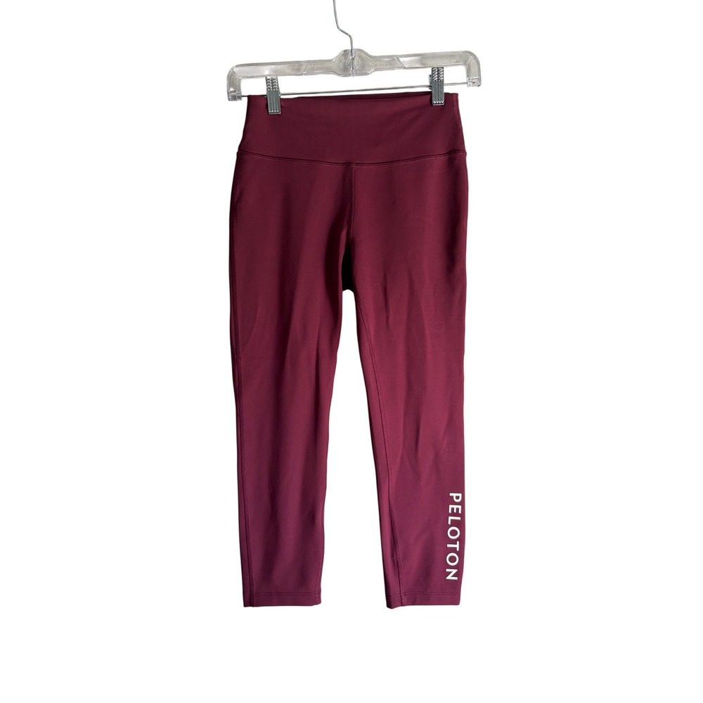Peloton Womens High Waisted Cropped Leggings Burgundy Maroon Size Small S 7/8